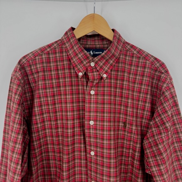 Ralph Lauren XL Classic Fit Plaid Long Sleeve Button Down Shirt Men - Picture 1 of 5